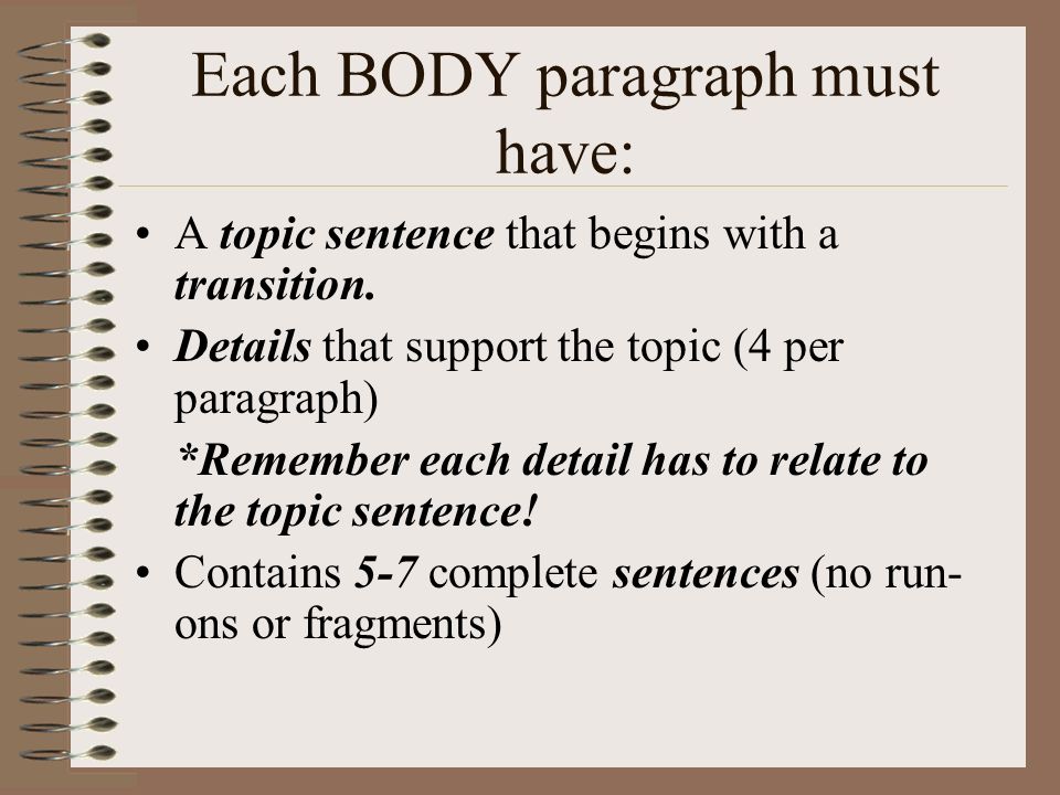 Thesis body paragraph
