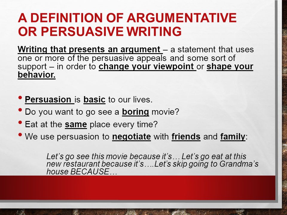 Argumentation-Persuasion Essay
