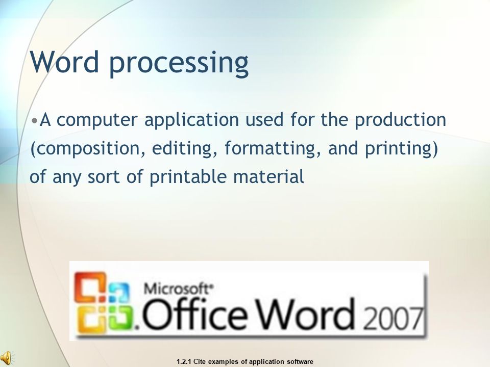 word processing software definition