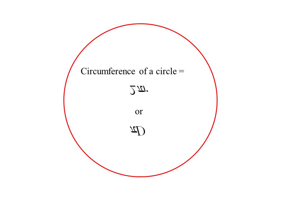 Circumference of a circle = or
