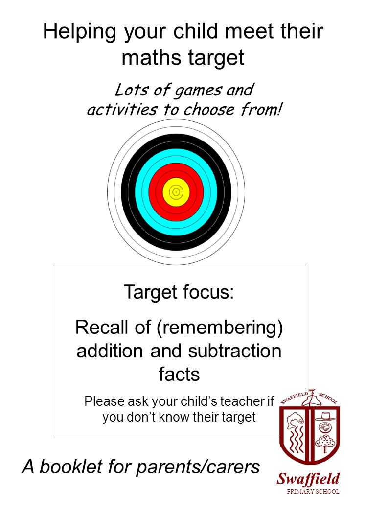 Helping your child meet their maths target Lots of games and activities to choose from.