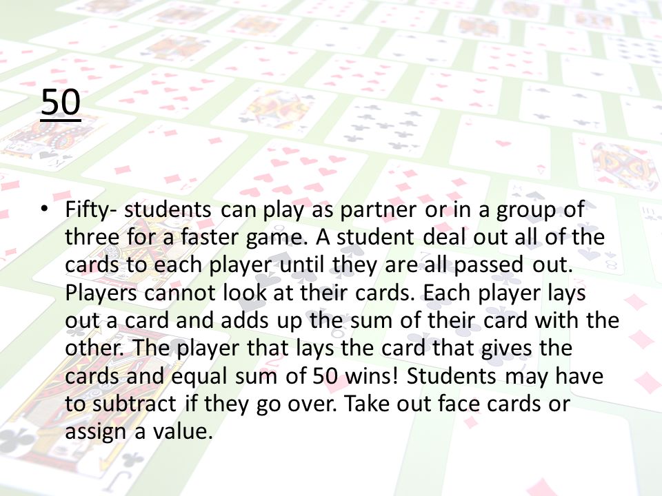 Fact Family Reunion Use UNO Cards and take out the Wilds for this game.