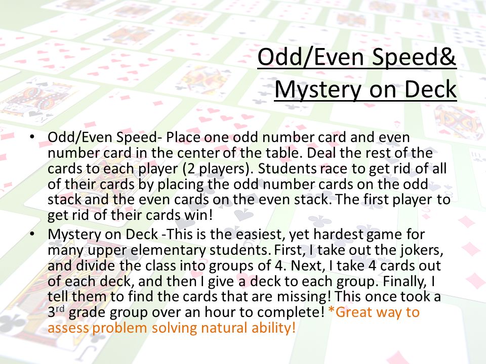 50 Fifty- students can play as partner or in a group of three for a faster game.