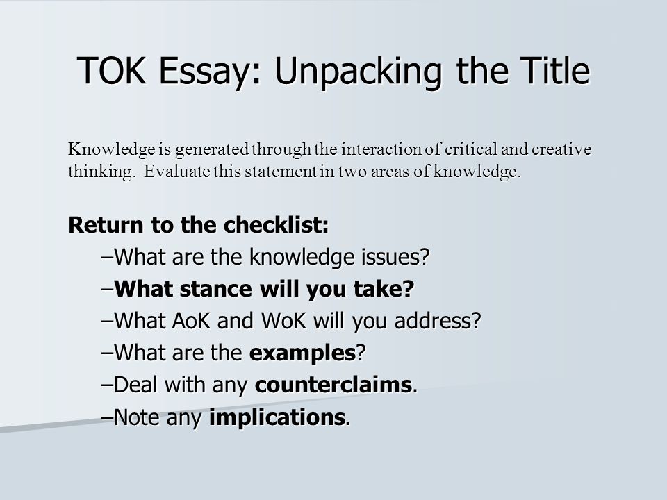 how to write a tok essay