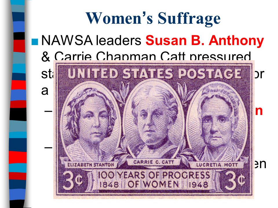 Women’s Suffrage ■NAWSA leaders Susan B.