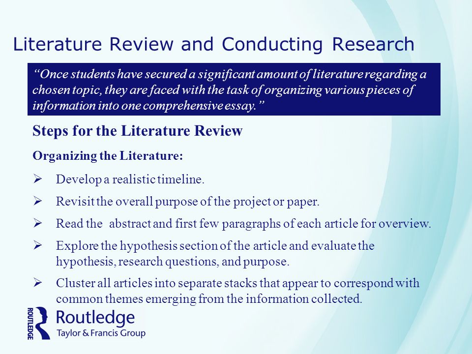 Why Is A Literature Review Important