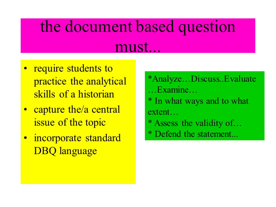 the DBQ packet 1.introduction and explanation of why topic/issue is significant in US history 2.Question directions and prompt documents (properly formatted) 4. customized scoring rubric (1-9) 5.fact sheet (outside information) 6.Completed model essay