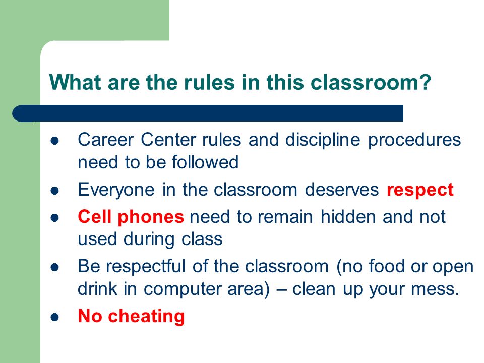 What are the rules in this classroom.