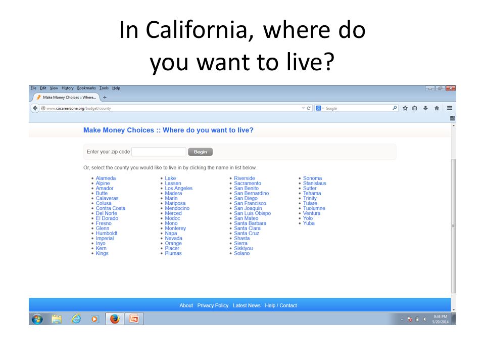 In California, where do you want to live