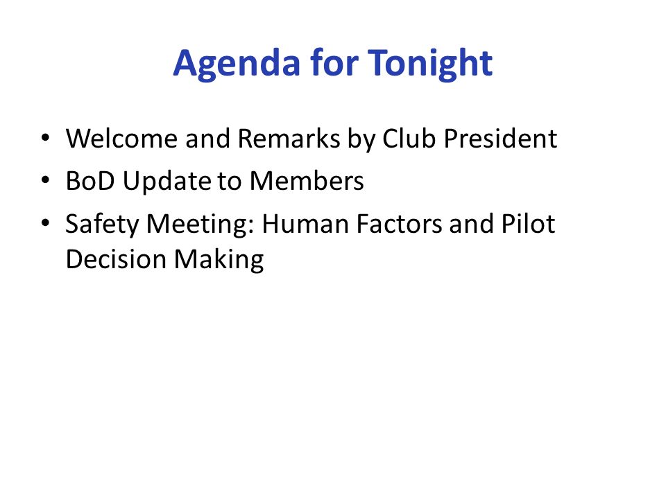 safety meeting agenda