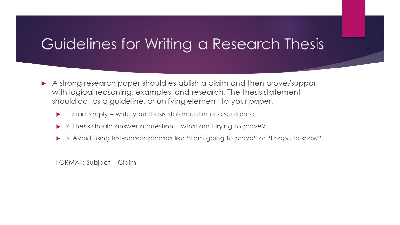 In A Research Paper A Thesis Statement Should