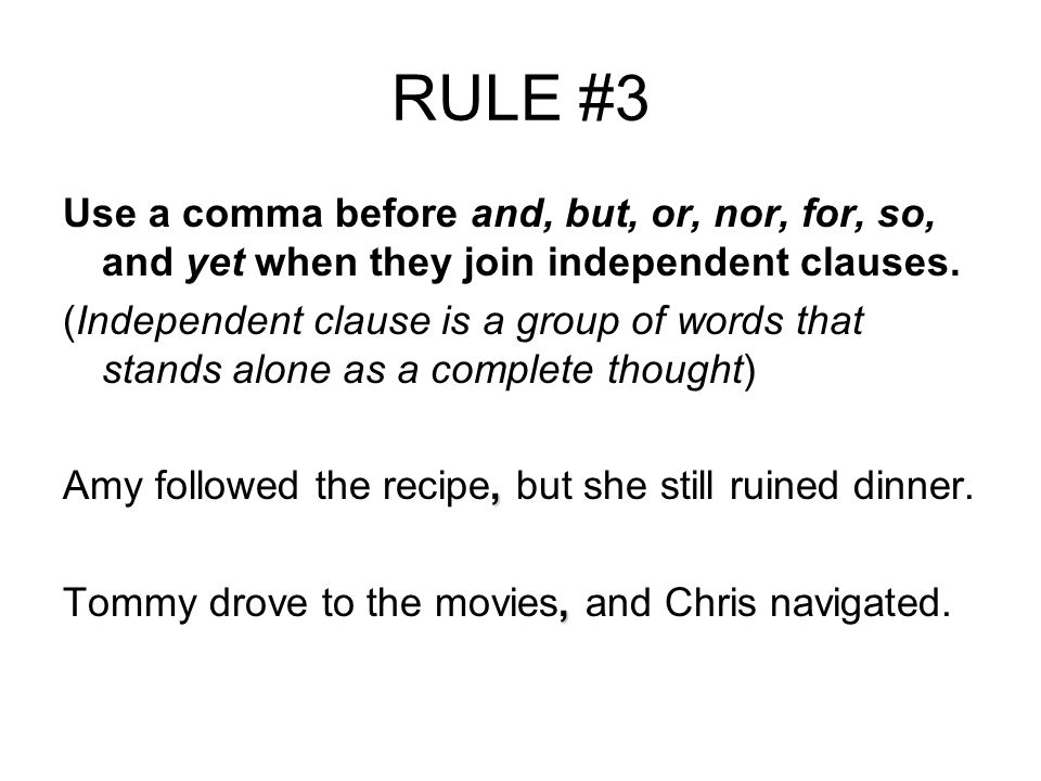 when to use a comma before but