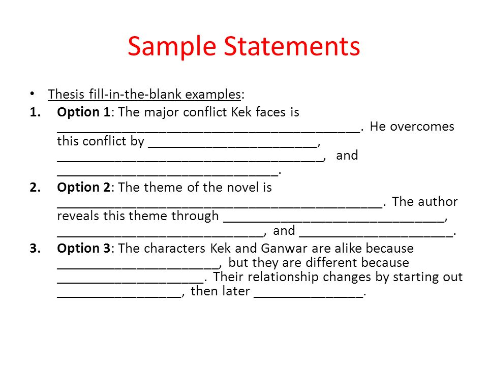 Conflict thesis statement for essay