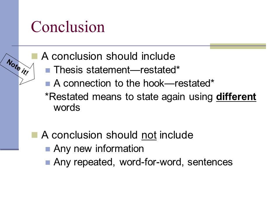 a thesis statement should include