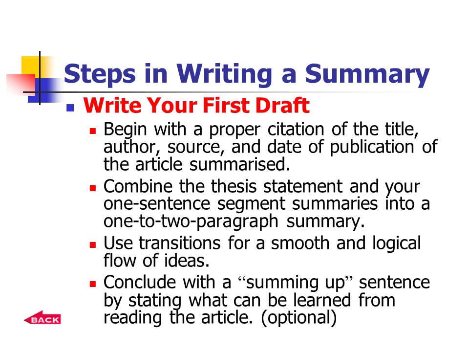 Article summary how to write