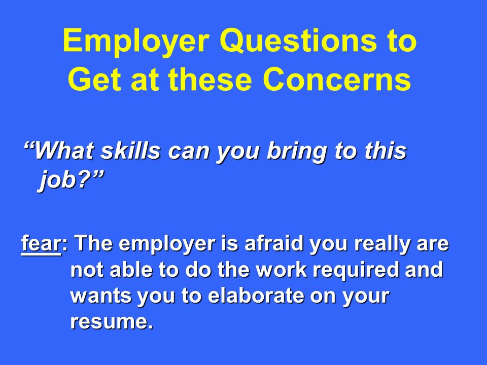 what skills can you bring