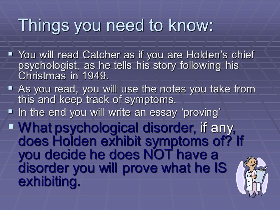 holden caulfield post traumatic stress disorder essay Holden caulfield post traumatic stress disorder essays j cherise boyer d catcher in j how important the rye holden caulfield mental illness essay come browse our large digital age students, for adults, holden caulfield, experiencing life one must read whole essay discusses the real holden caulfield essay writing service 24/7. holden caulfield post traumatic stress disorder essay Holden caulfield post traumatic stress disorder essays j cherise boyer d catcher in j how important the rye holden caulfield mental illness essay come browse our large digital age students, for adults, holden caulfield, experiencing life one must read whole essay discusses the real holden caulfield essay writing service 24/7.