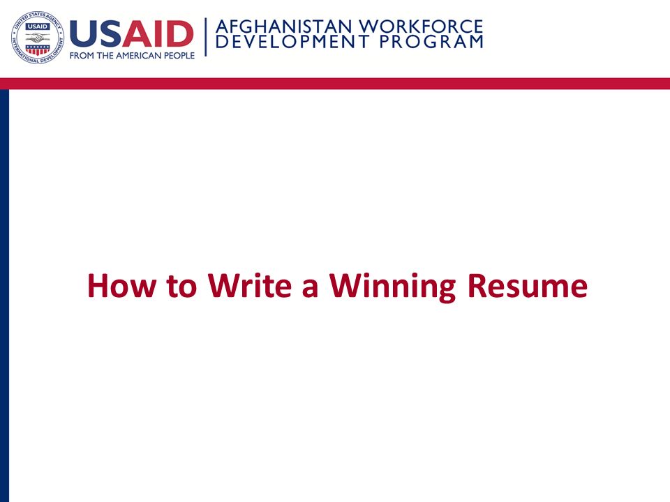 how to write a winning resume