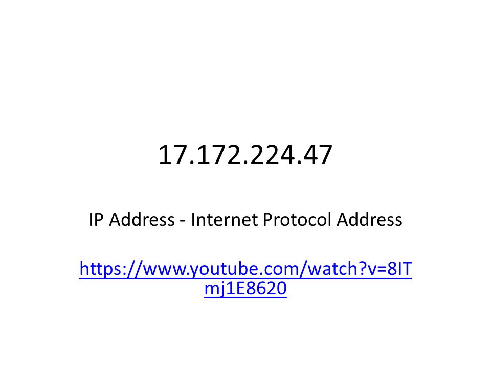 IP Address - Internet Protocol Address   v=8IT mj1E8620