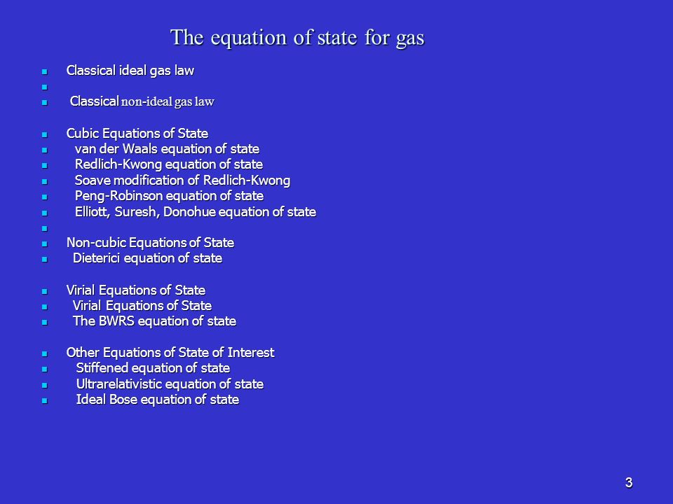 Chapter 2 Volumetric Gas Reservoir Engineering 3 The Equation Of State For Gas Classical Ideal Law