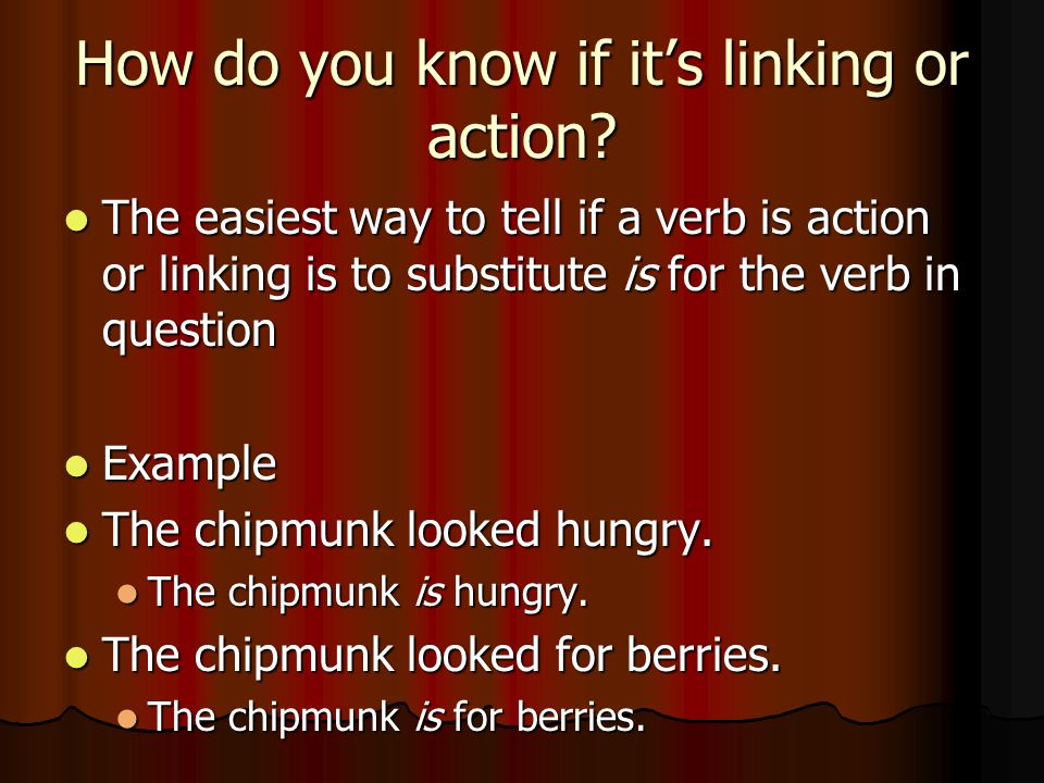 How do you know if it’s linking or action.