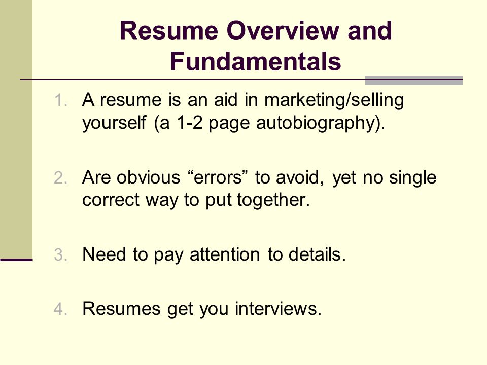 selling yourself in a resumes
