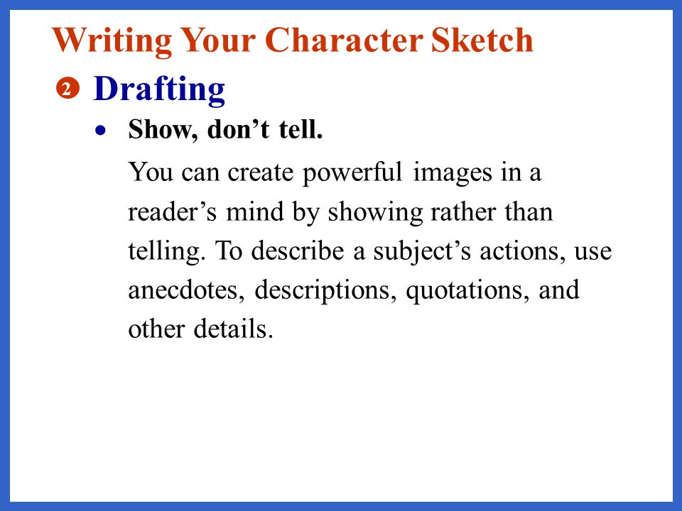 Creative Writing Character Description