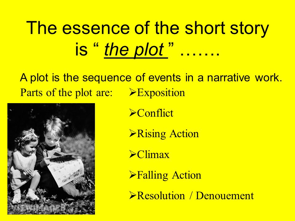 The essence of the short story is the plot …….