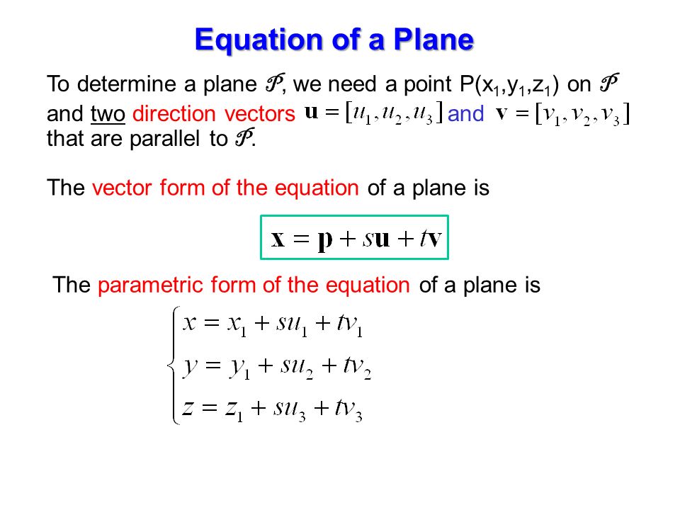 1 3 lines and planes to determine a line l we need a point p x 1 y what is parametric vector form