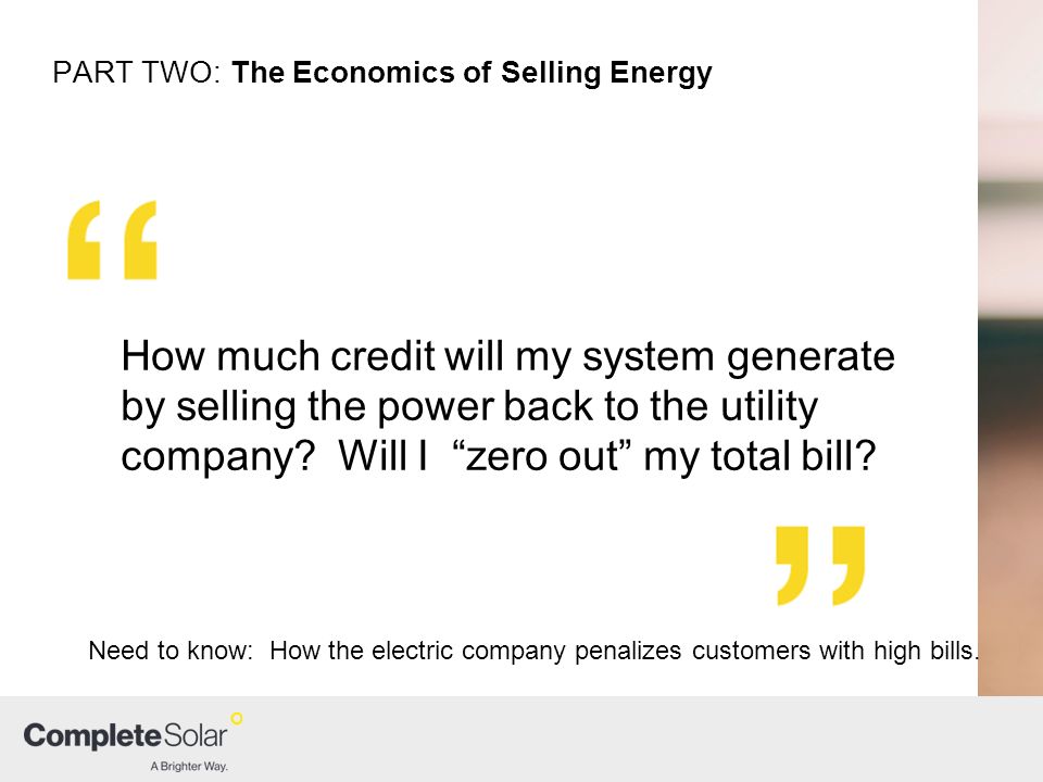 How much credit will my system generate by selling the power back to the utility company.