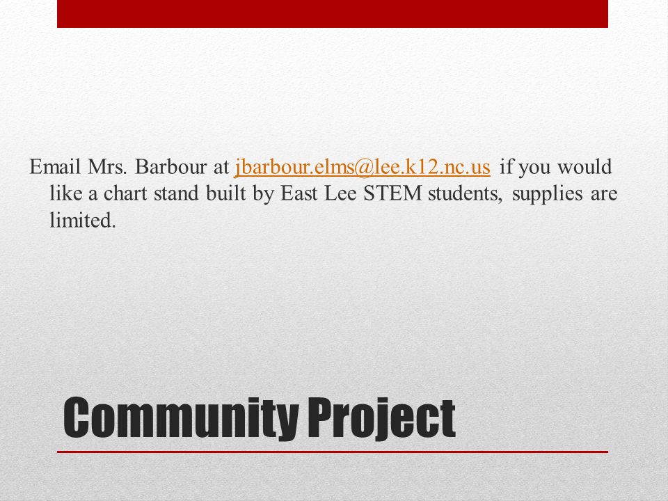 Community Project  Mrs.