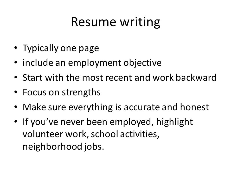 objective in finding a job