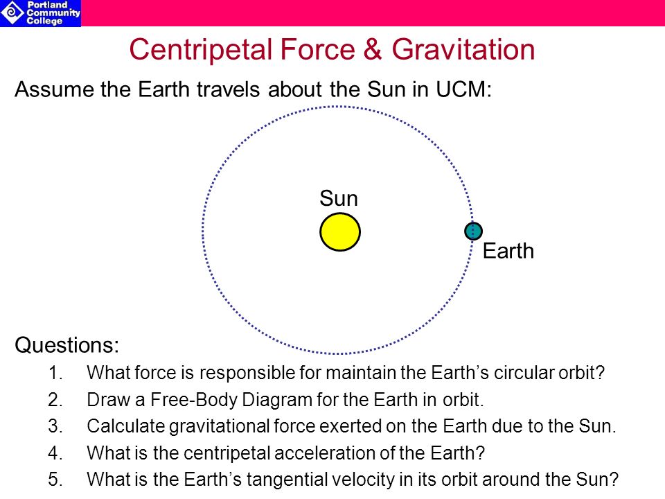 phy 201 general physics i chapter 5 uniform circular motion what is the size of the gravitational force acting on the earth due to the sun