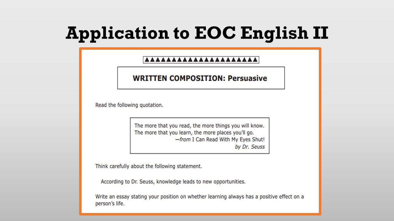 Application to EOC English II