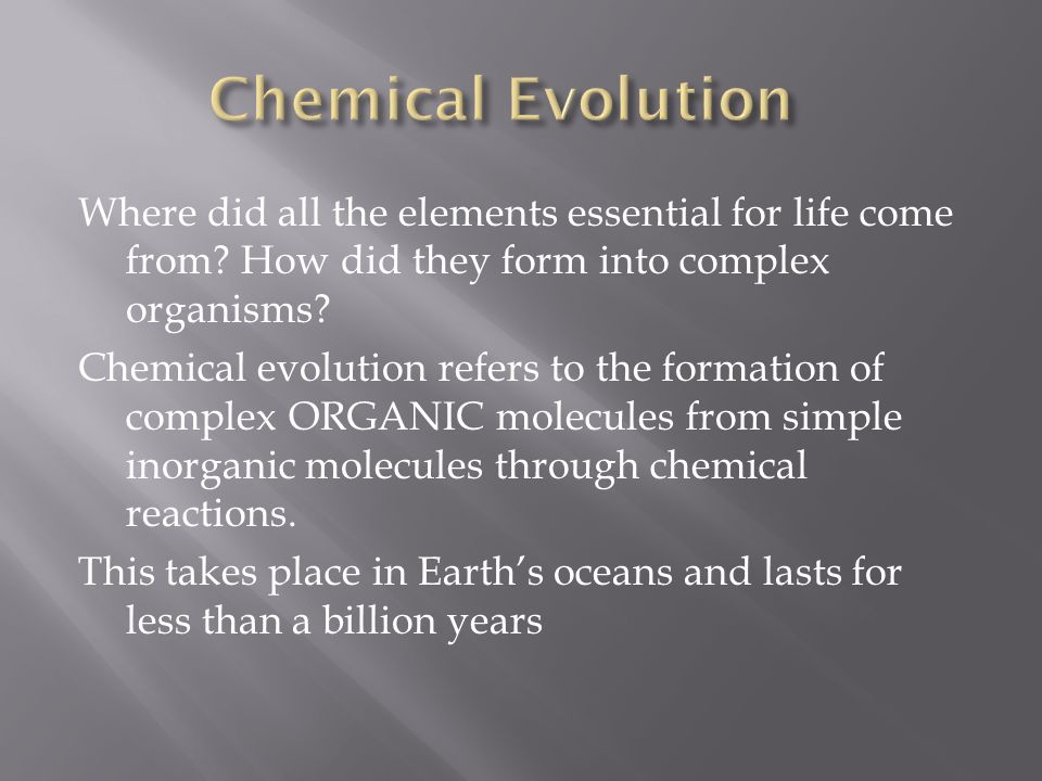 where did all the elements essential for life come from how did how did this molecule form