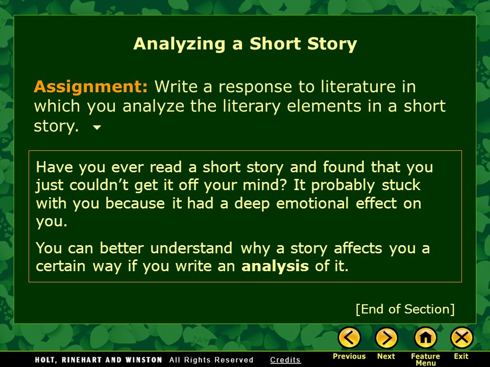 Short Story Writing Assignment