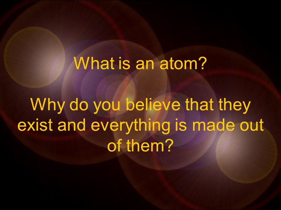 Good Morning. Starter: What does an atom look like.