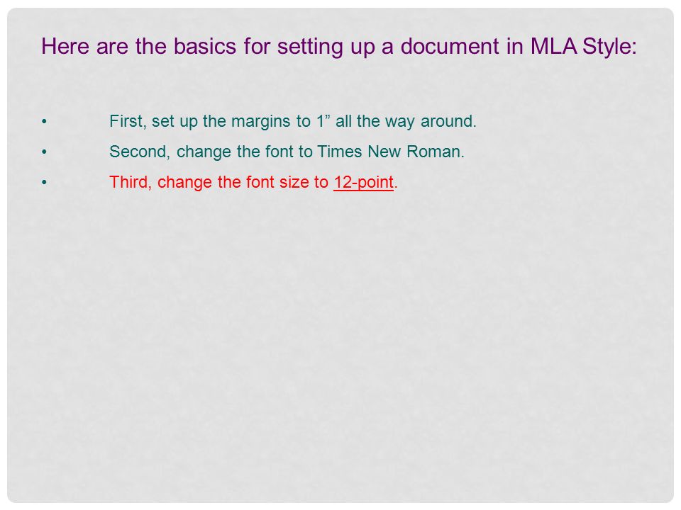 mla format basics