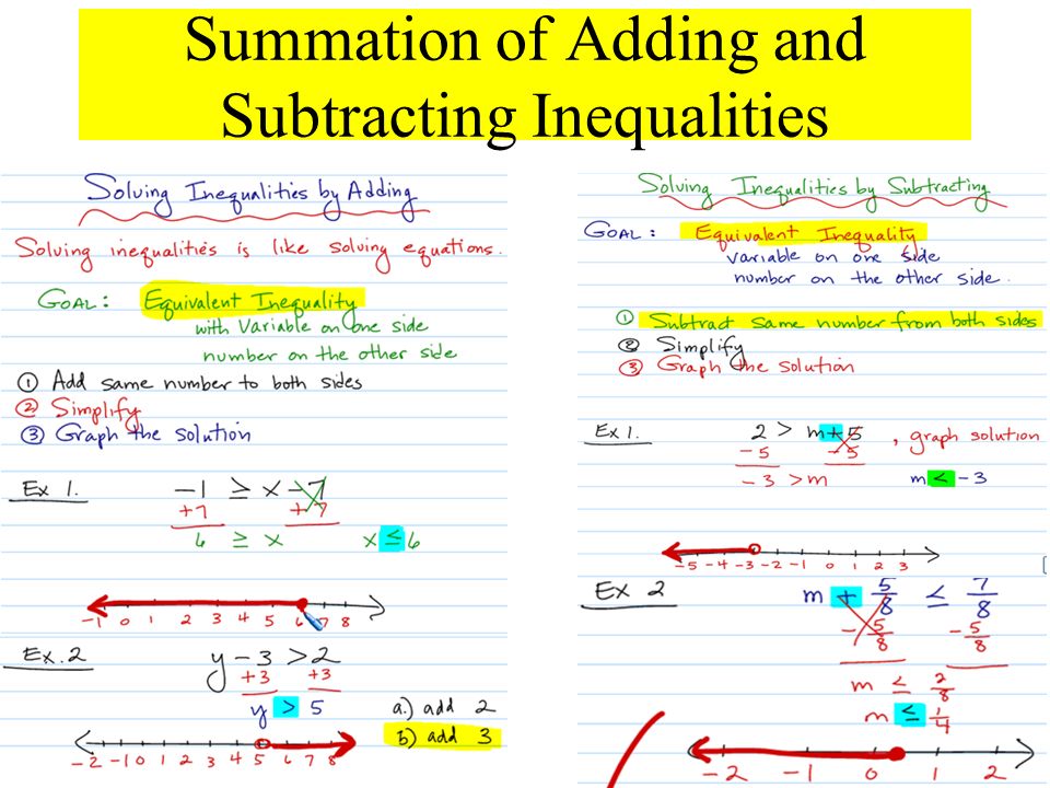 Summation of Adding and Subtracting Inequalities