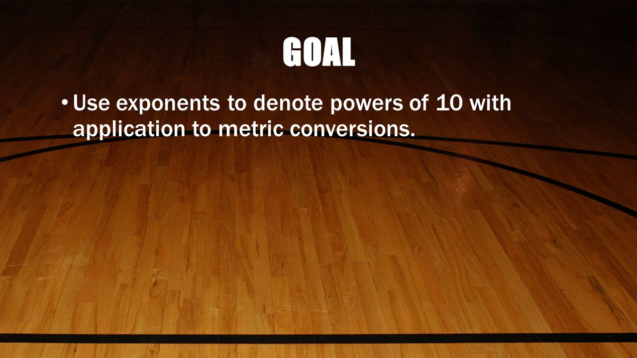 GOAL NOTE: To change images on this slide, select a picture and delete it.