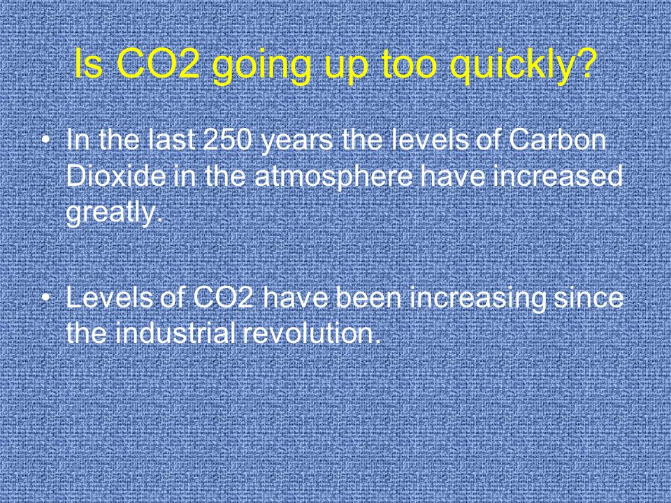 Is CO2 going up too quickly.