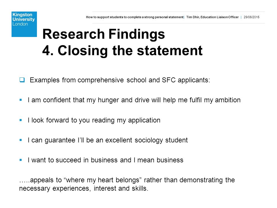 Personal Thesis Statement Examples