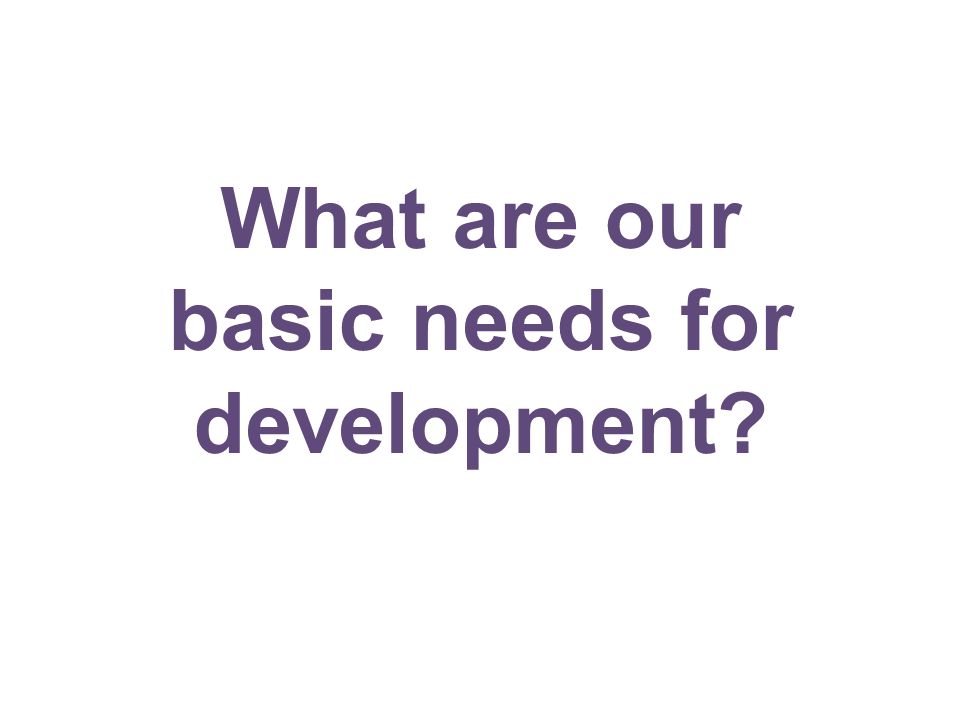 What are our basic needs for development