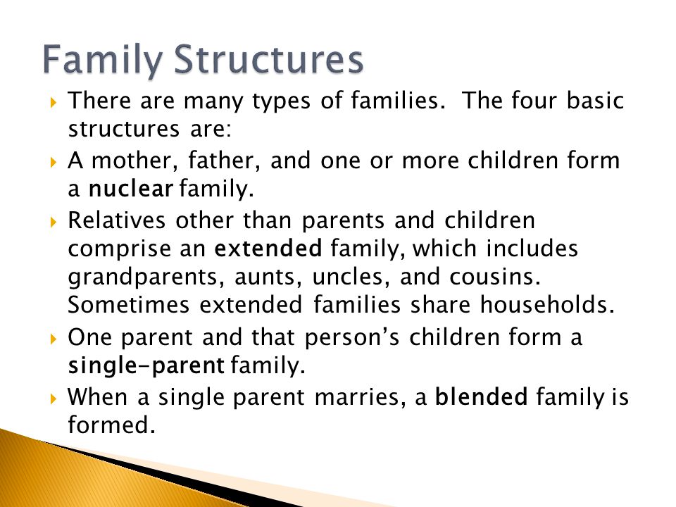  There are many types of families.