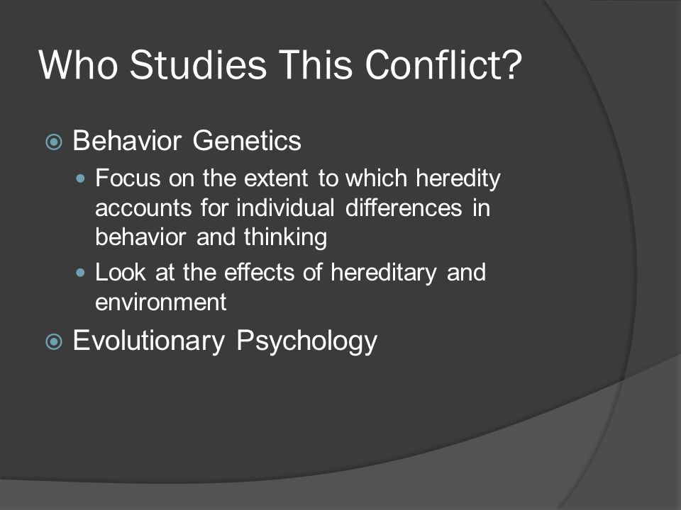 Who Studies This Conflict.