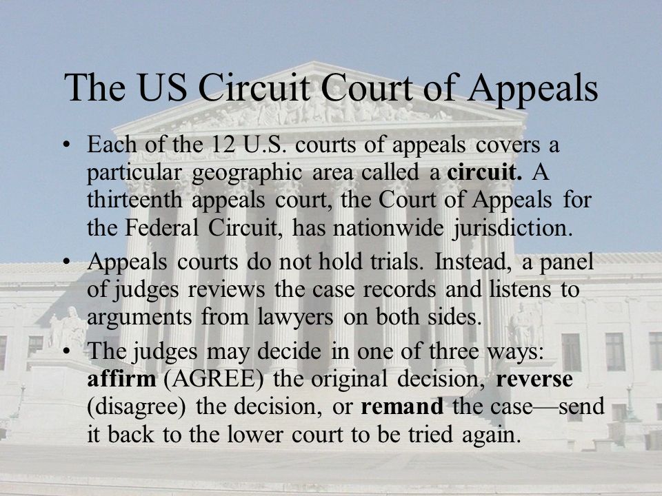 The US Circuit Court of Appeals Each of the 12 U.S.