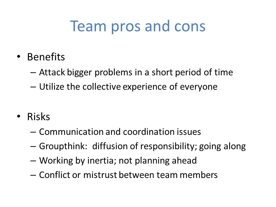benefits of working on a team