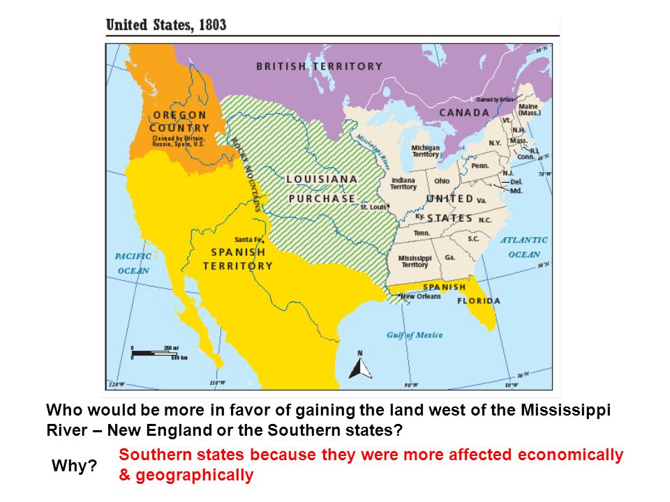 In 1803, about what percent of the U.S. did Louisiana represent 50 %