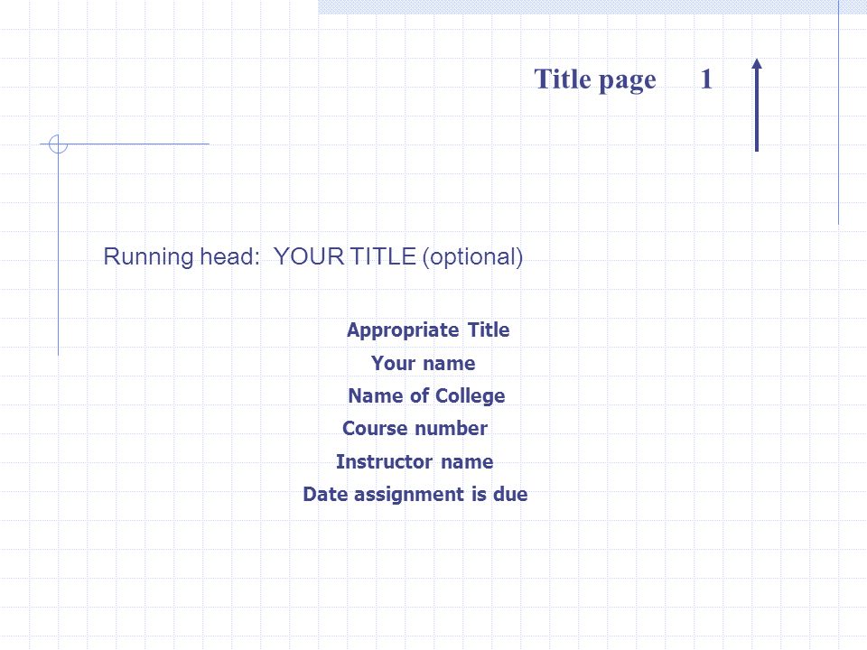 apa format title page