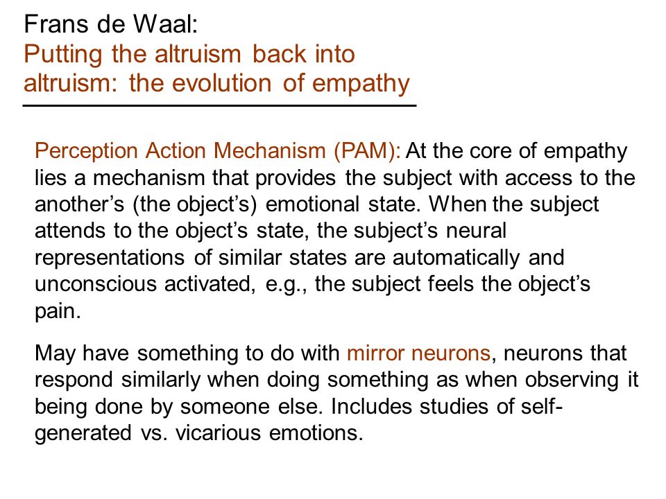 Frans De Waal De Waal On ABC De Waal On Ted. Reciprocity Empathy - 960x720 - jpeg Evolution Of Empathy